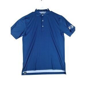 Turtleson Mens M Blue Micro Dot Performance Polo 2022 U.S. Amateur Championship